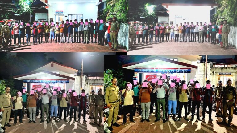 खुलेआम शराब पीने वालों के खिलाफ सिडकुल पुलिस का कड़ा एक्शन, 24 का काटा चालान, 15 बाइक सीज की