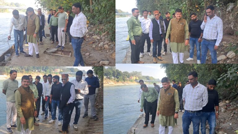 राज्यमंत्री ऋषि कंडवाल ने कुंभ के घाटों का निरीक्षण किया, बोले – दिव्य भव्य होगा आयोजन