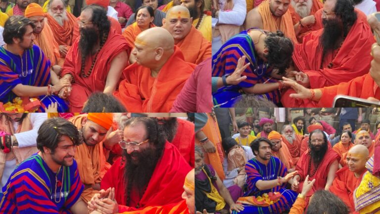 वृंदावन: पदयात्रा में श्रीमहंत रविंद्रपुरी को देखकर प्रसन्न हुए धीरेन्द्र शास्त्री, आशीर्वाद देकर उत्साहवर्धन किया