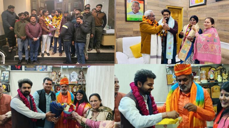 नवनिर्वाचित जिलाध्यक्ष अभिनव चौहान का स्वागत, बड़े नेताओं का मिला आशीर्वाद